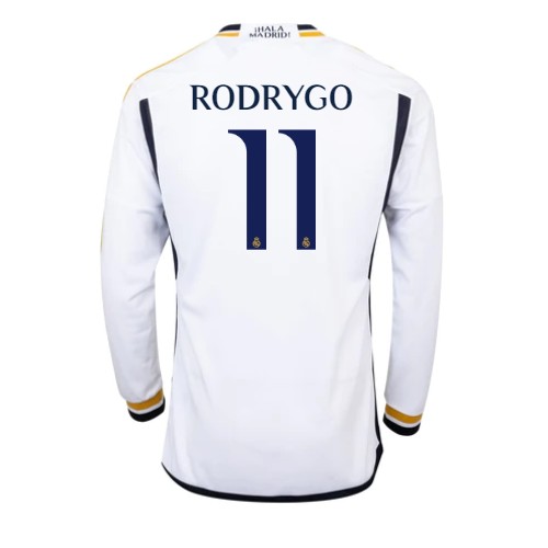 Pánský Fotbalový dres Real Madrid Rodrygo Goes #11 2023-24 Domácí Dlouhý Rukáv